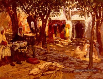 Une cour orientale Arabe Frederick Arthur Bridgman Peinture à l'huile